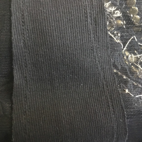 GIMMICKS black sheer gold studded embroider top L - Picture 5 of 5